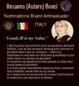 Rosanna Bonci -chair Italy Global Goodwill Ambassadors